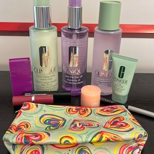 New Clinique Skincare Bundle With Cleansing soap oil&clarifying lotion gift bag